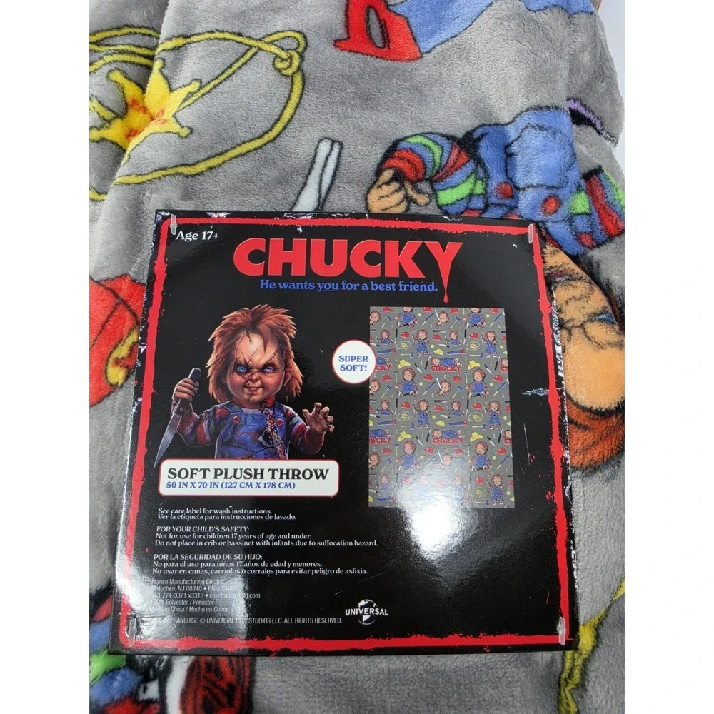 NEW Chucky Good Guy Halloween Plush Throw Blanket
